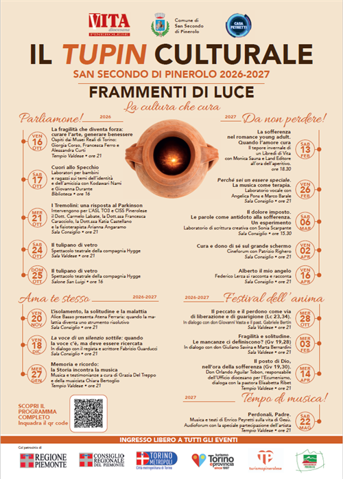 Tupin Culturale 2026-2027 - Frammenti di luce. La cultura che cura
